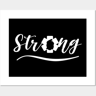 Strong Nurse white text design with Nurse star and silhouette Posters and Art